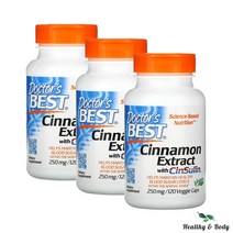 닥터스베스트 시나몬 익스트랙트 위드 신술린 250mg 베지캡 120개 X3병 닥터스베스트땡 약들약 고약사 글루텐프리, 120정, 3개