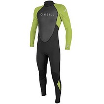 오닐 리액터 2 남성용 3/2mm 백 지퍼 풀 웨트수트 블랙/그래파이트 L 웻슈트 서핑슈트 다이빙슈트 스쿠버, 전체 잠수복, 블랙/데이 글로우