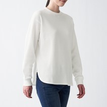 무인양품 MUJI 여성 면혼방 와플편직 긴소매 티셔츠 BBC14A1S