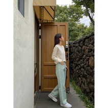 봄 여자바지 포인트 디자인 파스텔 칼라감 히든 밴드 스트레이트 일자핏 팬츠