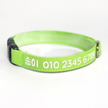 강아지 고양이 패브릭 목걸이 인식표, 04.애플그린