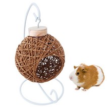 베란다 캠핑 라탄 그네 해먹의자 행잉체어 수제 고리 버들 작은 동물 침대 높은 애완 집 스탠드 모조 등나, 01 rown