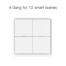 4 Gang Tuya ZigBee 무선 12 장면 스위치 푸시 버튼 컨트롤러 (배터리 2 포함) Tuya 장치 용 MQTT 설치 자동화 시나리오, White Switch China