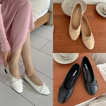 발편한 여성 퀼팅 절개 발레리나 리본 플랫슈즈 구두 1.5cm