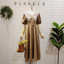 핑크피그 린넨양브이원피스(PPA21OPS1206)