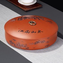 보이차 보관함 차단지 자사 찻잎통 도자기 가정용 차보관 수납 차통, 티케이크캔-자사-강남-1층