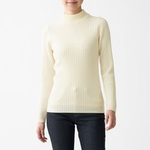 무인양품 여성용 와이드 리브 워셔블 하이넥 스웨터 BAA02A0A