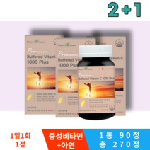 팜그린 프리미엄 버퍼드 비타민c 1000플러스 1 600mgx90정 2+1