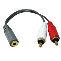 스테레오 3.5파이 암 to 2RCA 숫 변환잭 / RCA변환젠더/티비 PC 스피커 앰프 AUX 음성 변환잭