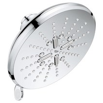 GROHE 26789000 SmartActive Fixed 3-Setting Rainshower Shower Head Jet Massage Rain Settings Starli, StarLight Chrome_Round