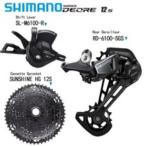시마노 변속기 DEORE 후방 드레일러 SLM6100R 기어 레버 12 단 RDM6100 SUNSHINE HG 50 52T 카세트 스프로킷 CNM6100 체인 부품, 4.M6100W - 46T