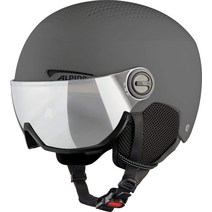 ALPINA (알피나) 스키 스노우 보드 바이저 헬멧 미러 바이저 사이즈 조절 가능 ARBER VISOR 그레이 매트 58-61 cm, 회색 매트