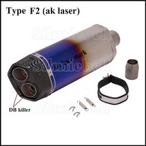 오토바이 pcx 머플러 PCX 튜닝 NMAX 스쿠터 배기 파이프 더블 콘센트 구멍 탈출 moto laser ak with db kill for x-adv 750 z750 390, f2를 입력