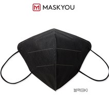 [국내제조] 마스크유 (MASKYOU) 2D 항균멸균 황토한지마스크 50매, 검정색 (블랙 BK)