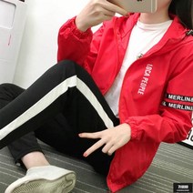 가바바 여성 빅사이즈 바람막이 두줄라인 포인트 캐주얼 집업 자켓 G56479