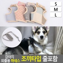 파스텔 애견하네스 귀여운 산책 몸줄 행동교정 반려견가스줄 강아지끈 컨트롤 댕댕이, 블루라인 L