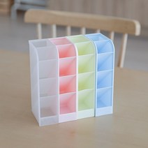 사선연필꽂이 스탠드 펜꽂이, 1개/슬림사선/옐로우