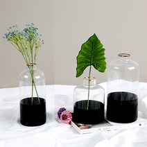 세련 고급 골드 블랙 두층 유리 화병 꽃병 3종 선물 개업 북유럽 조화화병, 대(2159)