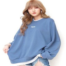 여자 오버핏 라운드 애플 레이어드 맨투맨 티셔츠 4컬러