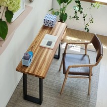 우드인미 티크원목 사이드 테이블 1000-ap 원목테이블 원목책상 다용도테이블, 브라운(티크원목색)