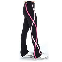 피겨 스케이트 아이스 바지 의상 사용자 정의 스케이팅 긴 훈련 경쟁 스케이팅 여자 여자 위한 따뜻한 양털 체조, xxl, 블랙 핑크