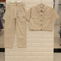 [에꼴리에] 22년 여름신상! *크롭자켓+9부 바지 세트!~* 주니어 여아용 쿨혼용 시원하고 편안하며 멋스러운 5부 쿨 린넨 스판 크롭 자켓+9부 쿨 린넨 세미배기 바지 셋업