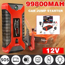 99800mAh 자동차 점프 스타터 휴대용 비상 시동 충전기 600A 12V 출력 4 Usb 자동차 부스터 배터리 시동 장치, [01] US