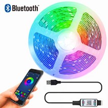 스마트 조명 5050 LED 스트립 라이트 블루투스 원격 제어 거실 TV 배경 빛나는 다이오드 RGB Fita 리본 램, 01 2835 RGB_05 5m, 03 Bluetooth Control