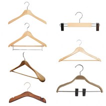 지엔디스플레이 튼튼한 옷가게 우드 나무 원목옷걸이 옷걸이, 1개, 01. 성인아동 원목옷걸이 (여성용 아이보리색)