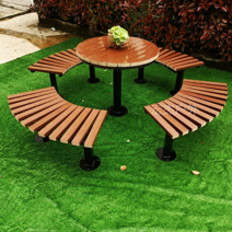 녹슬지 않는 야외 원형 테이블 세트 테라스용 정원, B 테이블 벤치 세트