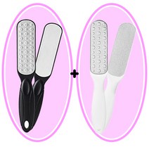 주부의세계 1+1 굳은살 케어 양면 발각질 제거기, 화이트 + 블랙