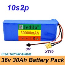 전기자전거 배터리 18650 충전식 배터리 팩 개조 자전거 전기 스쿠터 모터 36V 30Ah 10S2P, 1개
