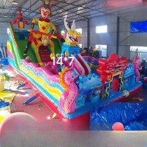 워터슬라이드 에어바운스 풍선 수영장 야외 대형 트램폴린 놀이 장난감 공원, 12X7M=98핑다이셩리턴평방미터당가격
