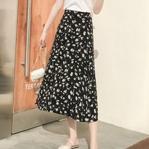 SAMARA 여성 스커트 꽃을 수놓은 데일리 쉬폰 롱스커트