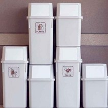 모리 폐건전지수거함 폐형광등 수거함 분리 박스 재활용 틈새 아파트 수거대 원룸 4개, 모리휴지통(40L그레이3p+화이트1p)