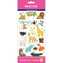 유니아트 만들기재료 교육용투명스티커-동물