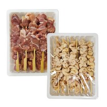 캠핑요리 순살닭꼬치 15개+닭껍질꼬치 15개 세트 영양간식 안주, 30개, 75g