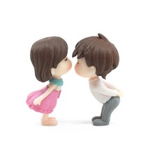 테라리움 재료 깜찍 뽀뽀 커플 피규어 2P 세트, A타입(핑크+화이트)
