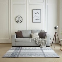 [천삼백케이] [가온길] DTP 사계절 사각러그 체크 100x150 카페트