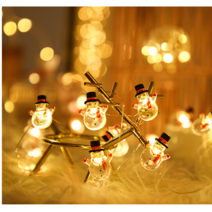 sh스타일) 크리스마스 가랜드 미니전구 30P 미니줄전구, 눈사람