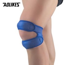 가압 무릎 랩 슬리브 지원 붕대 패드 탄성 교정기 무릎 구멍 무릎 패드 안전 농구 사이클링, 유형 a--파란색