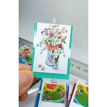 미니책꽂이 sweet미니 그림판 책갈피 와용 소품 컬러페이퍼 娃屋 부품 약간축소한 서재 학습, T04-1장 루 색타원 4장 후아 1개