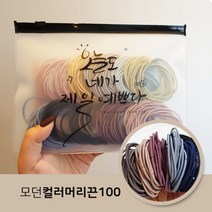 더굿데이 모던컬러헤어머리끈100개+자체제작반투명예쁘다슬라이드백