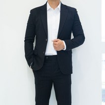 클래식 기본 스트라이프 사계절 세미정장 수트 세트