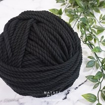 마타타 마크라메 재료 순면 블랙 로프 90-150합(80야드)
