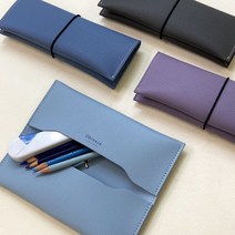 오브리즈 국내제작 양면 밴딩 펜파우치 필통 펜케이스, 파우더블루