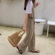 오슈 여성 체형커버 러블리 허리셔링 데일리 심플 점프수트