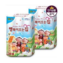 물에잘녹는 두루마리휴지 정품 행복 3겹 롤 프리미엄 화장지 휴지 30롤 2팩 먼지없는 비데용 코스트코 홈쇼, 상세페이지 참조, 상세페이지 참조