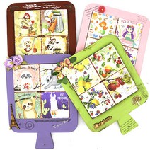 4컷그림타일 냄비받침반제품 28cm 나무틀+타일 P-01-111, 나무만