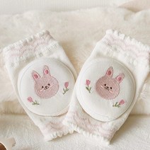 멀티포 유아용 자수 이중 무릎 보호대 메쉬 여아 남아 무릎보호, 1세트, 핑크래빗